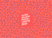 Red background with yellow and blue confetti