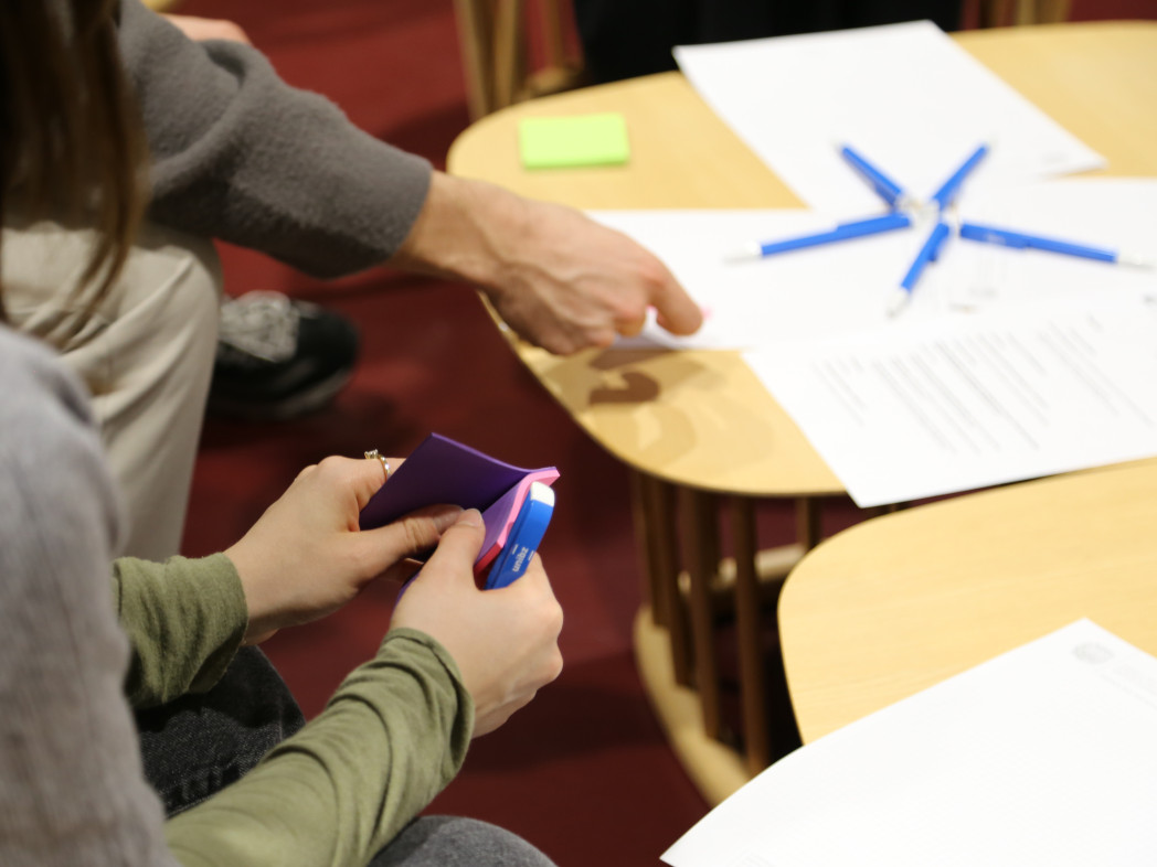 Blue boad with post-its