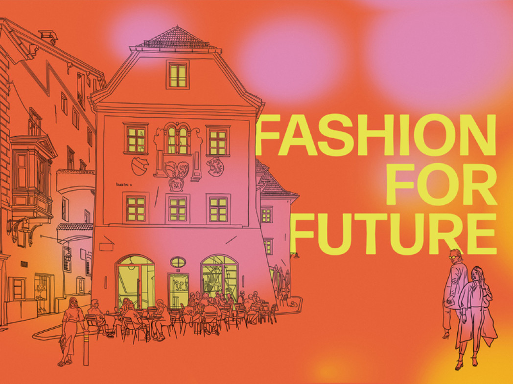 Drawing of Waag house in Bolzano city centre