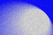 White sphere on blue background