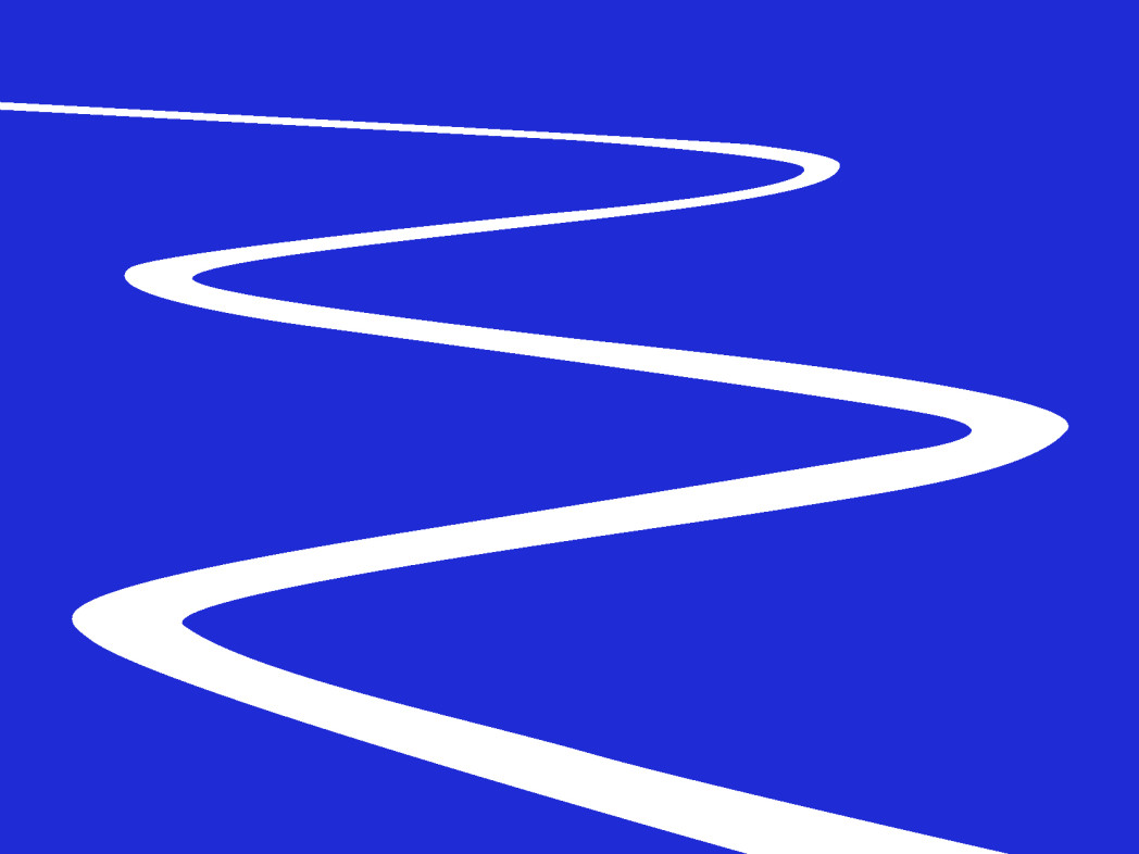 White zig-zag line on blue background