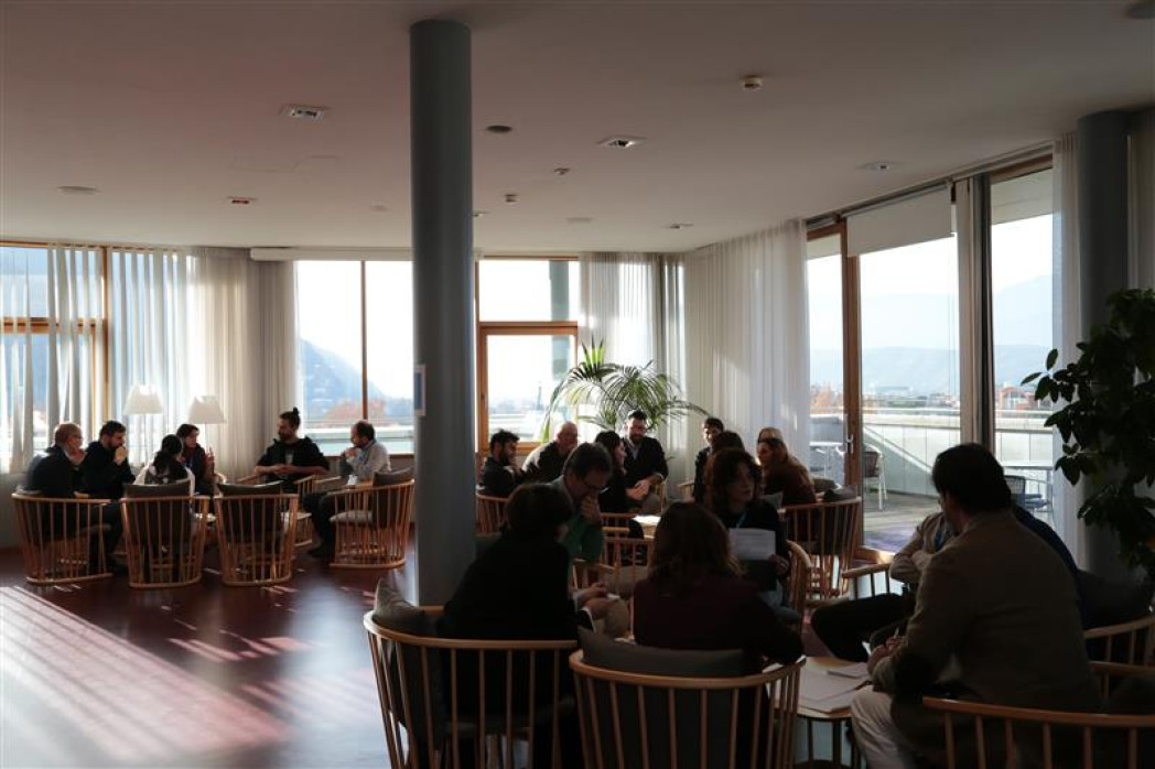 Participants working at the tables