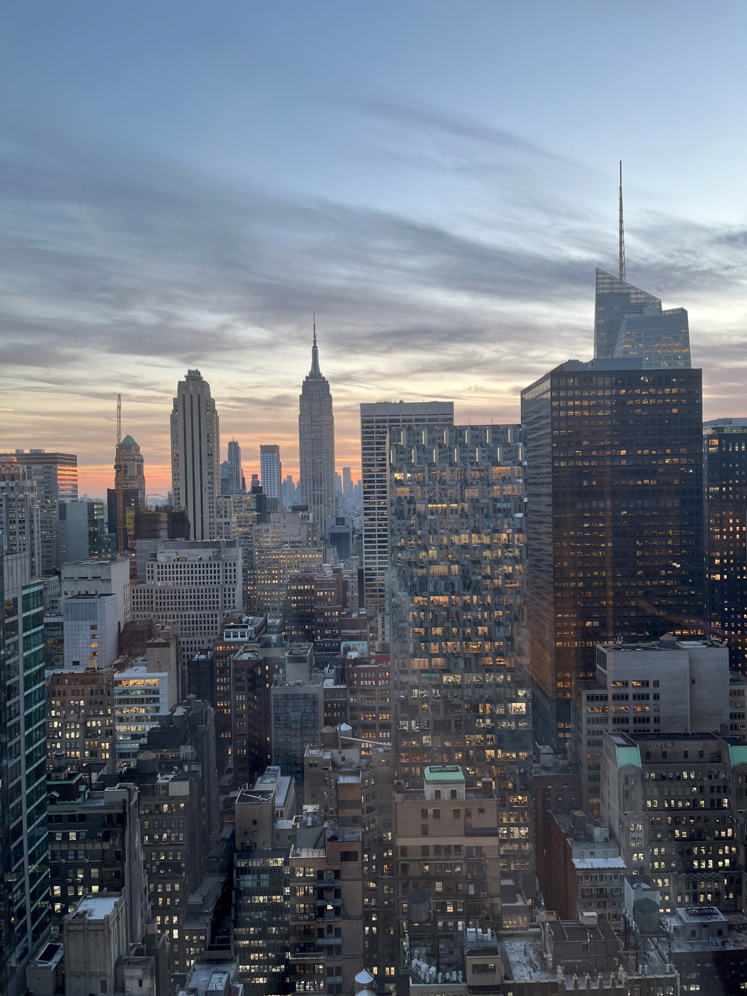 New York vista dall'alto, da uno degli uffici della multinazionale per cui lavora Alice Serafini. Foto: privata