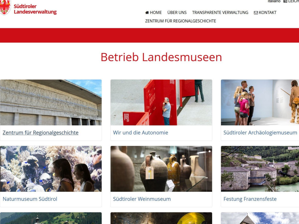 Homepage des Betriebs Landesmuseen