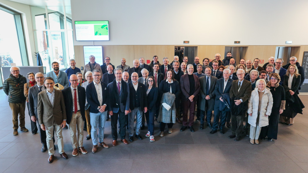 I vertici dell'Università con i membri dei Rotary Club dell'Alto Adige.