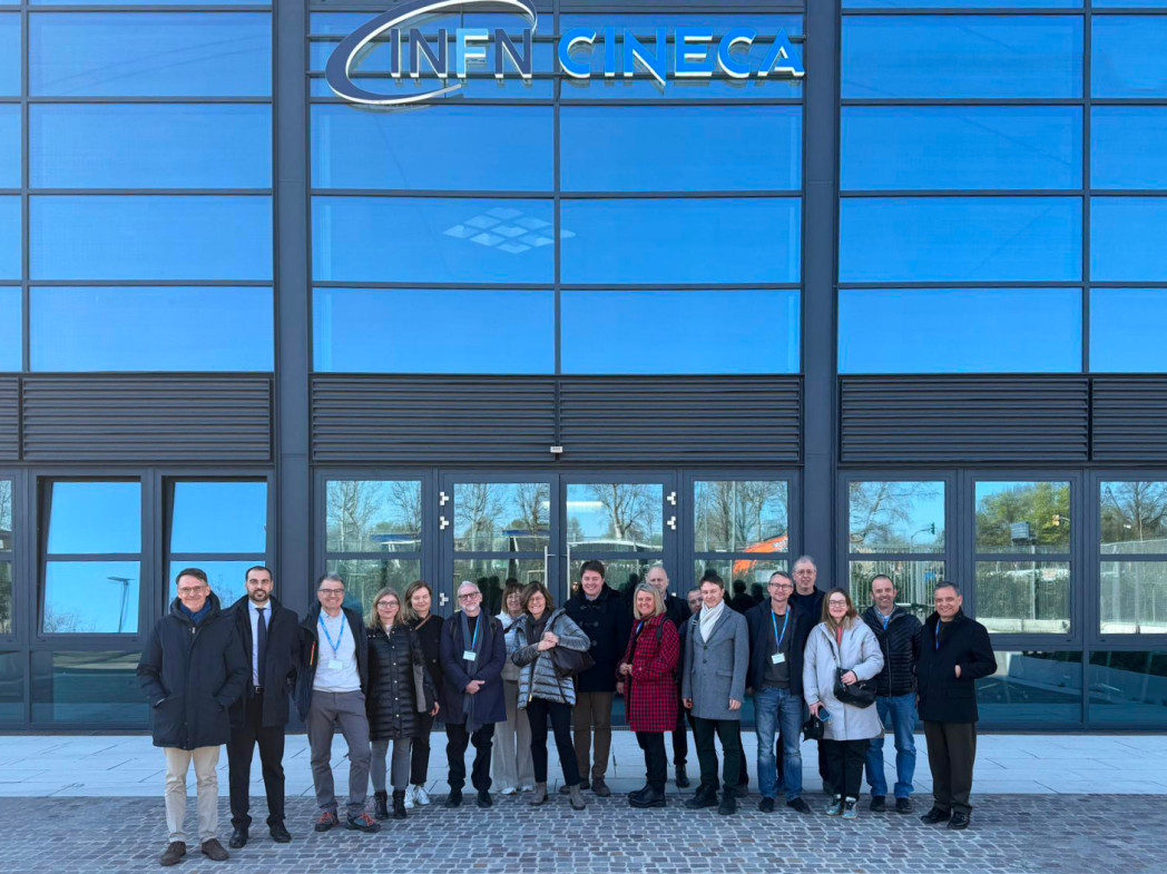 La delegazione unibz che ha partecipato alla visita alla sede centrale di Cineca.