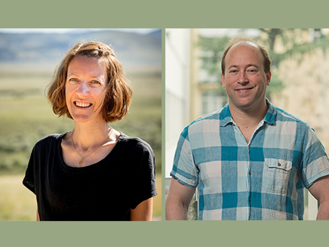 Ein zweigeteiltes Bild mit den beiden Porträts von Pia Sshilling und Steven Stillman